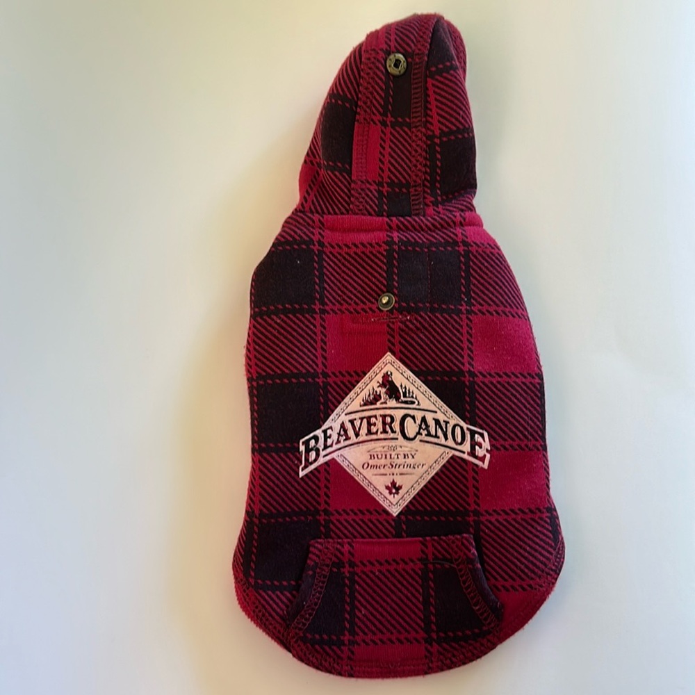 Beaver Canoe Red Plaid Pullover for Dogs